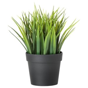 Artificial potted plant, in/outdoor grass, 9 cm