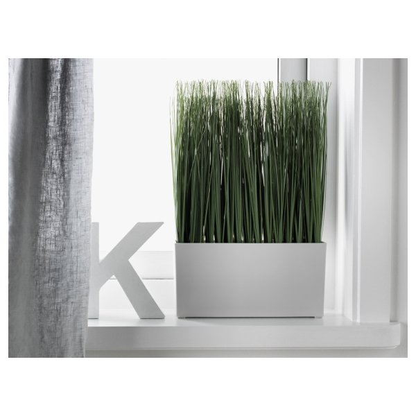 Artificial potted plant with pot, in/outdoor grass - Image 2