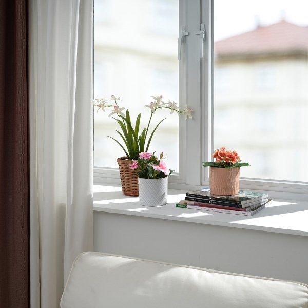 Artificial potted plant, yellow orchid, 12 cm - Image 2